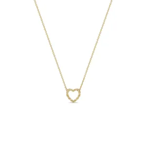 14k Gold Small Twisted Heart Necklace