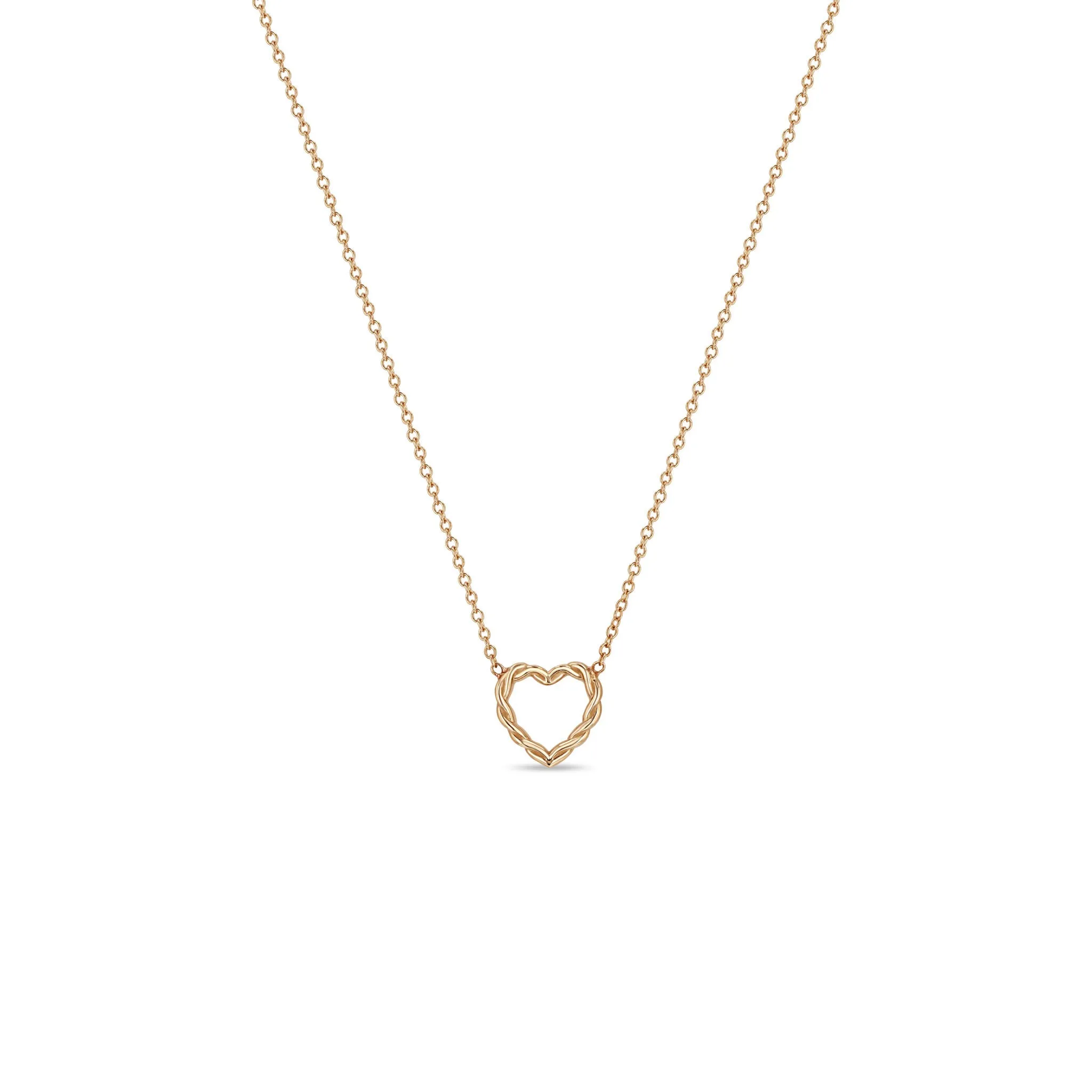 14k Gold Small Twisted Heart Necklace