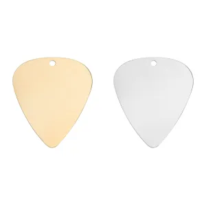 18K Gold PVD Blank Stainless Steel Guitar Pick Pendant / SBB0103