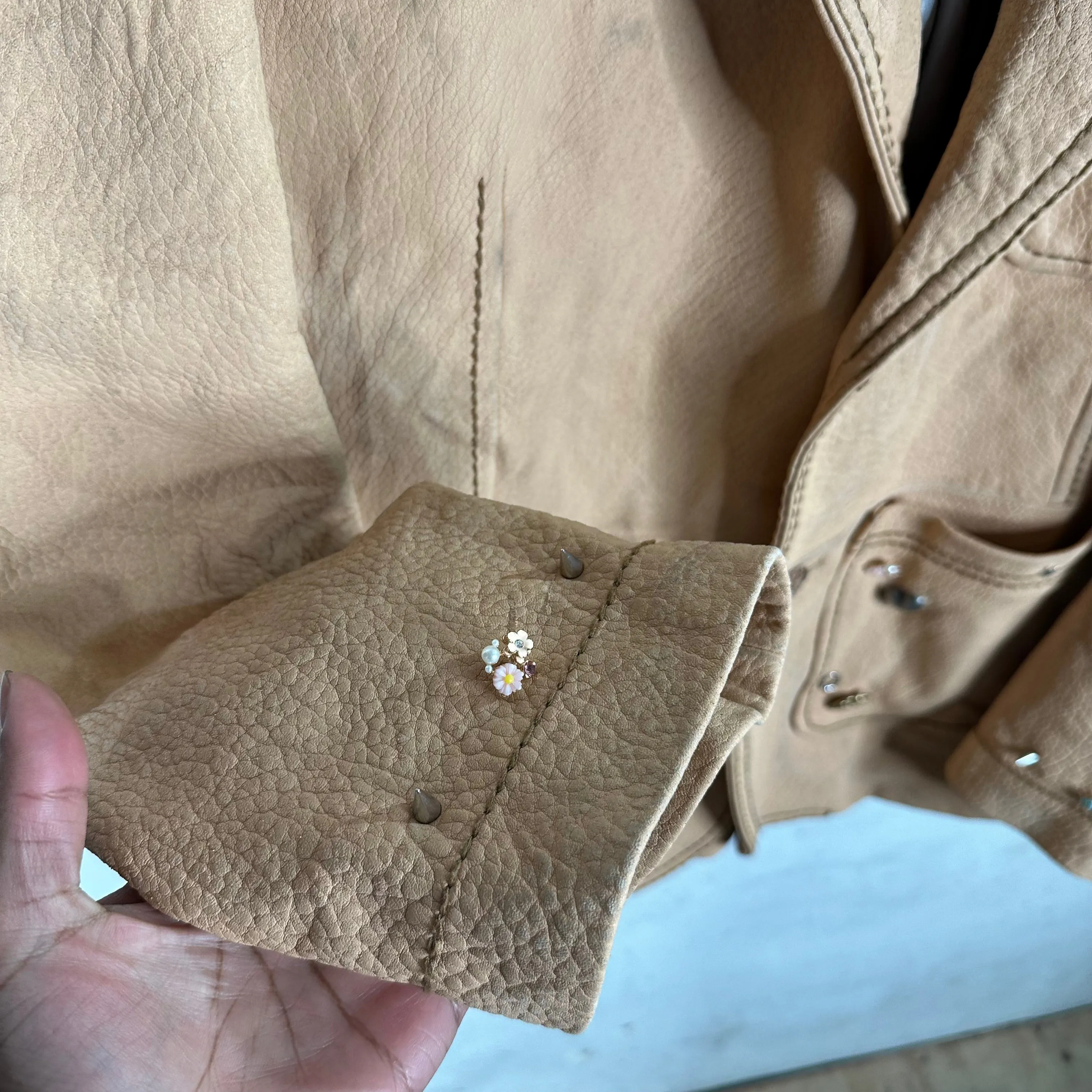 Acne Studios Studded Leather Blazer Jacket