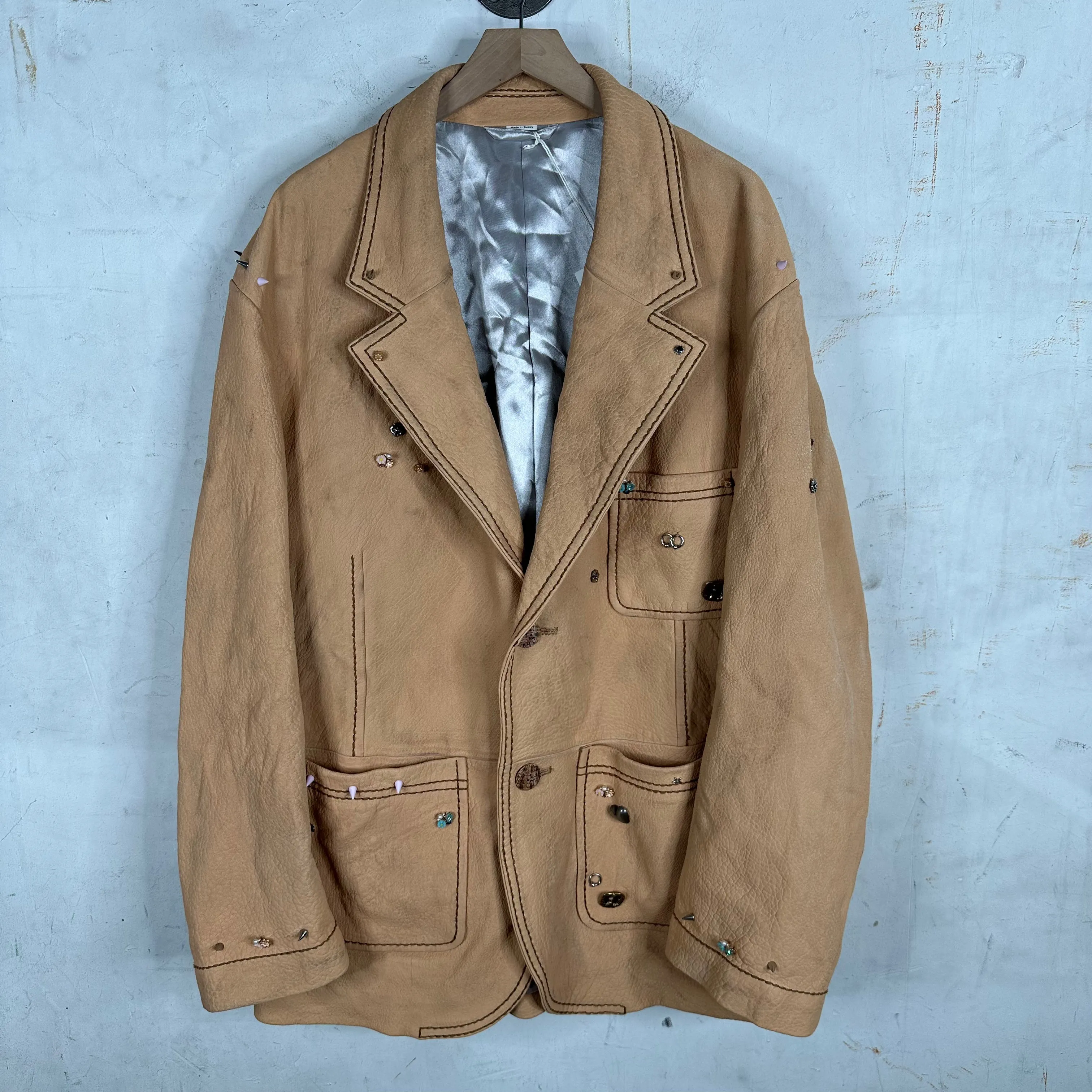 Acne Studios Studded Leather Blazer Jacket