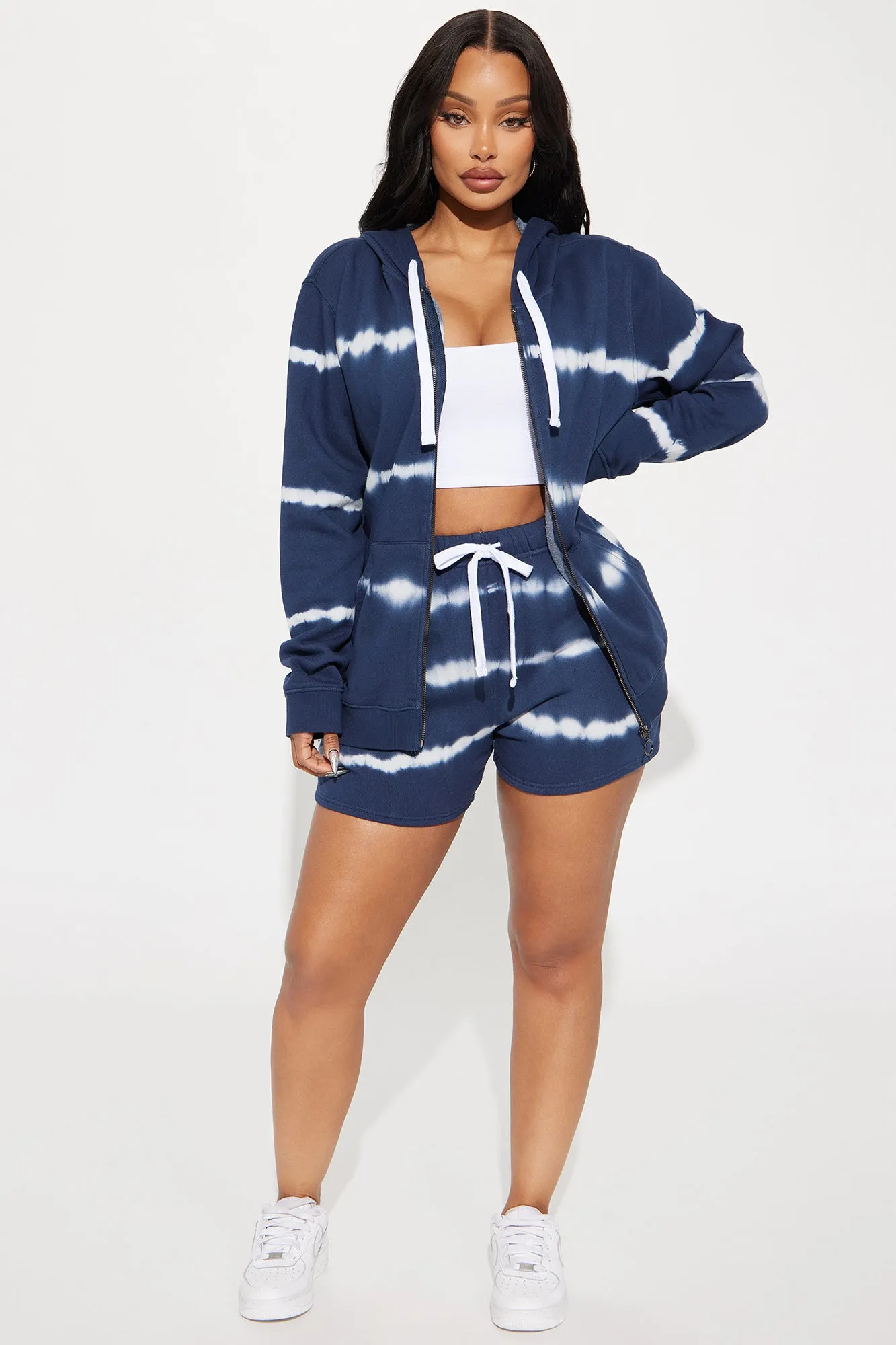 Alana Tie Dye Short Set - Navy/combo