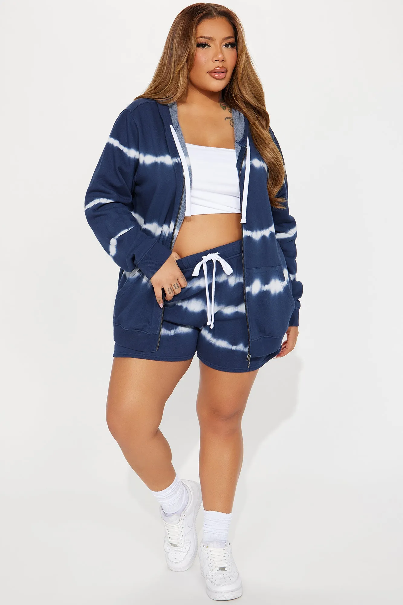 Alana Tie Dye Short Set - Navy/combo