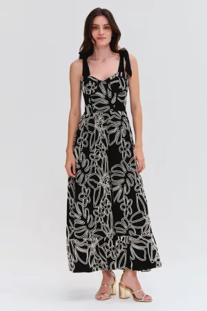 ASAS LINEN LACE MIDI DRESS