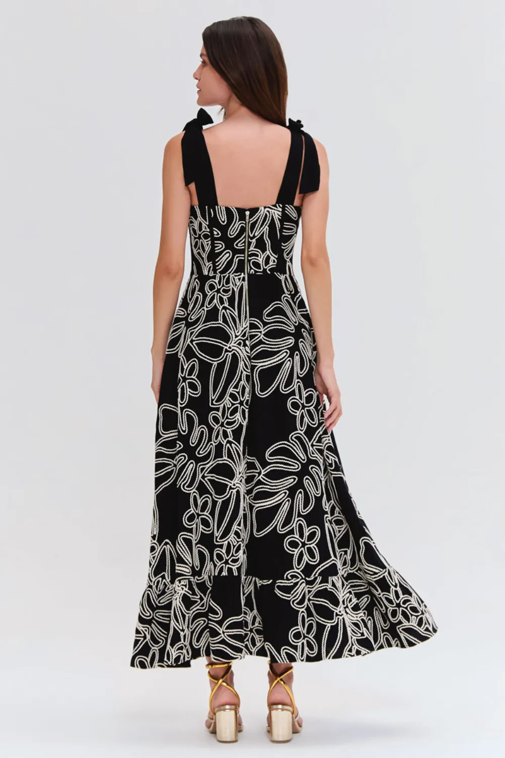 ASAS LINEN LACE MIDI DRESS