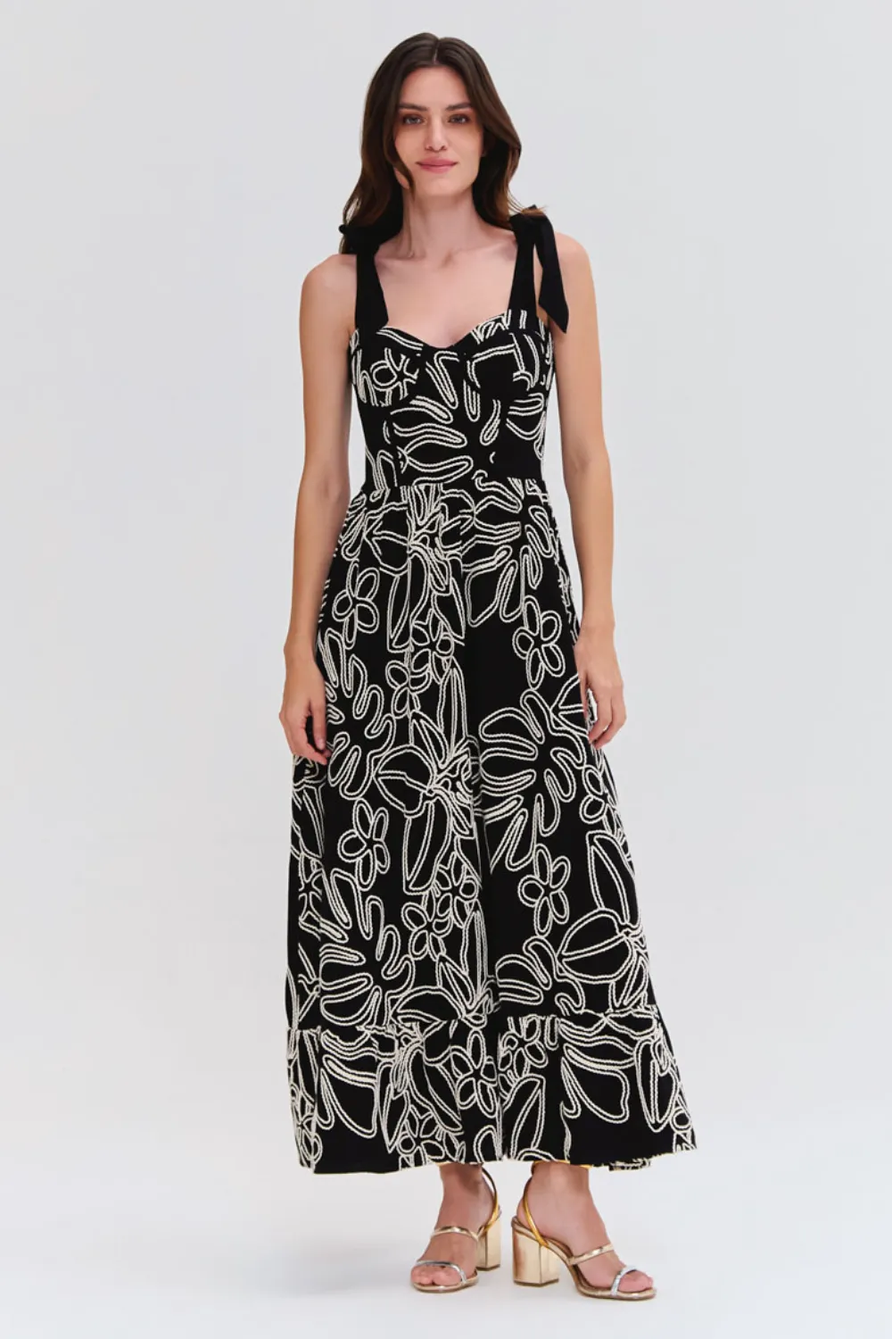 ASAS LINEN LACE MIDI DRESS
