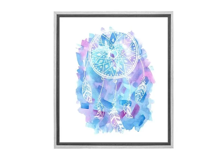 Blue and Purple Watercolour Dream Catcher | Canvas Wall Art Print