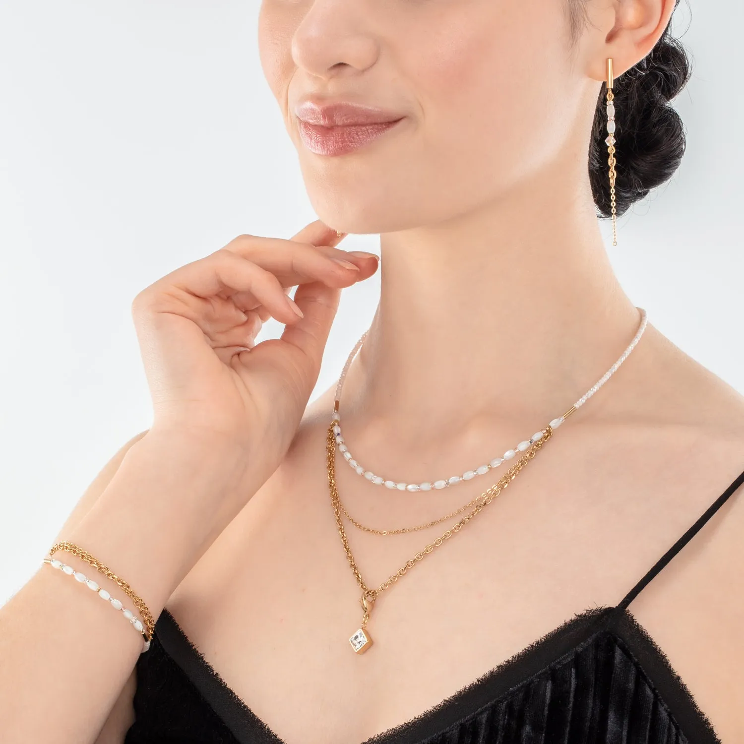 Brilliant Square Layer bracelet gold
