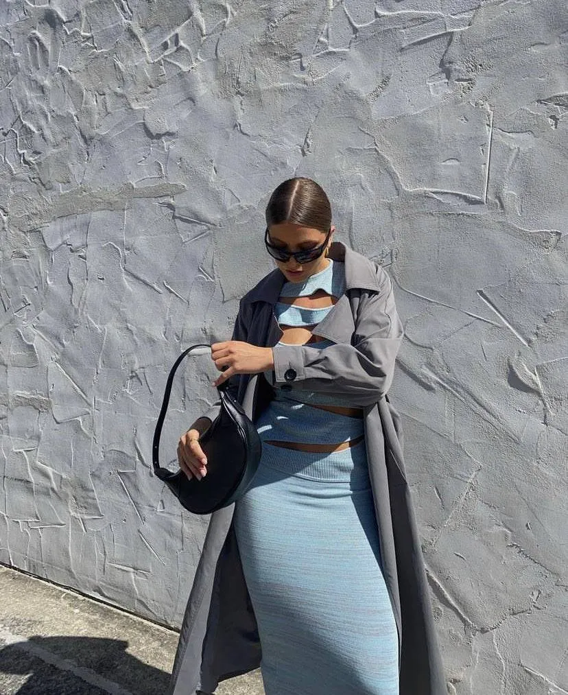 Christopher Esber - Slashed Knit Dress in Blue