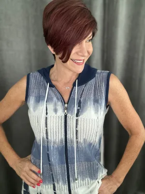 Funky Zip Up Vest With Hoodie