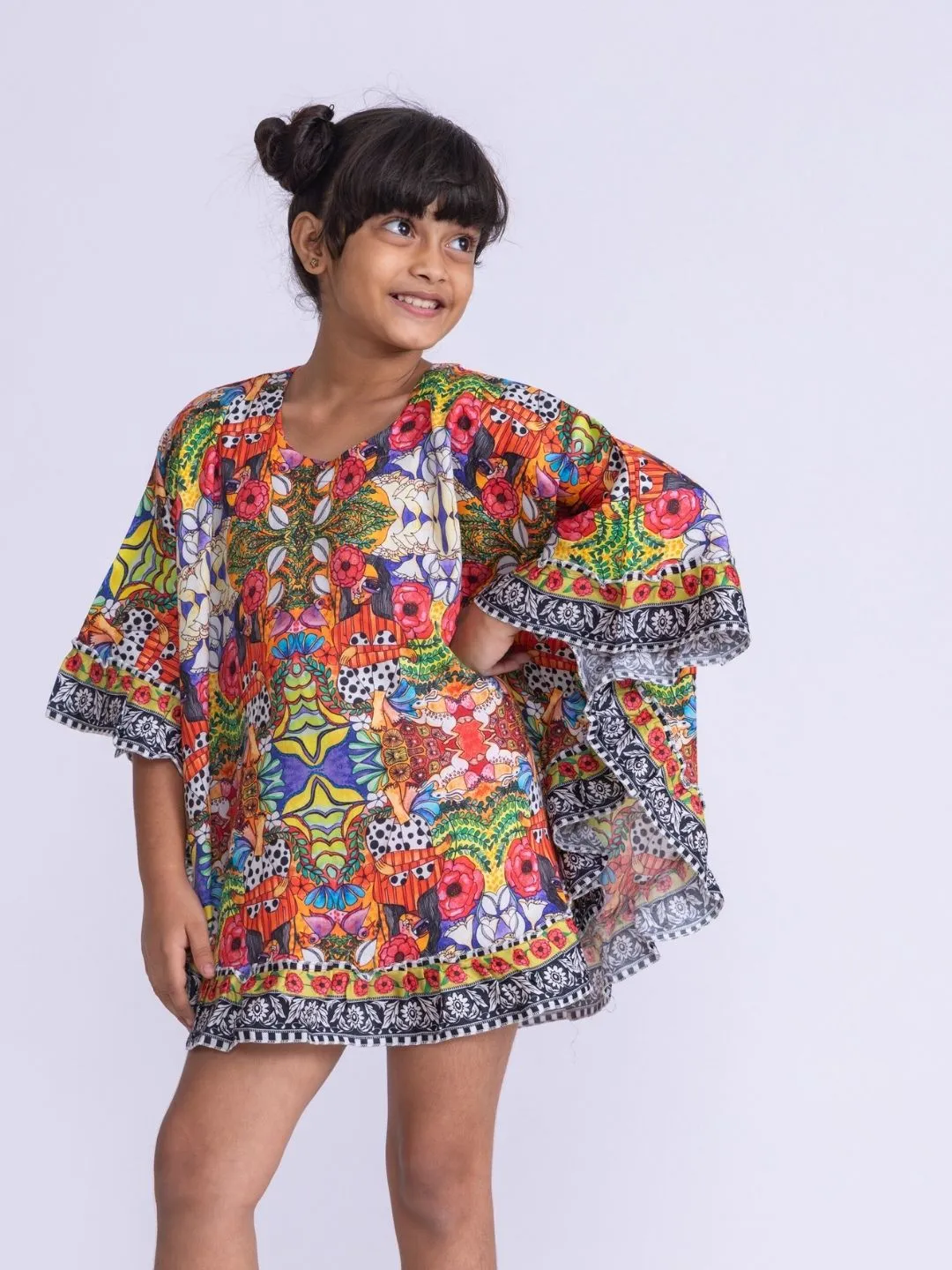 Girls Kaftan Poncho Top| Ruby