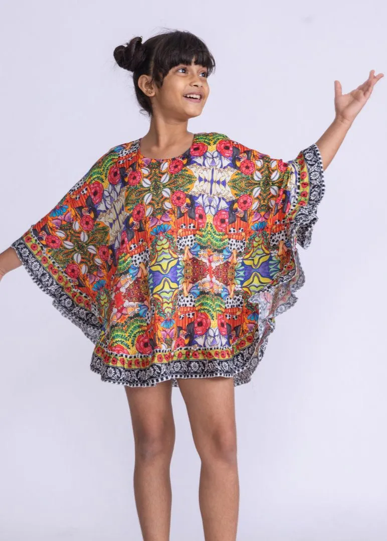 Girls Kaftan Poncho Top| Ruby