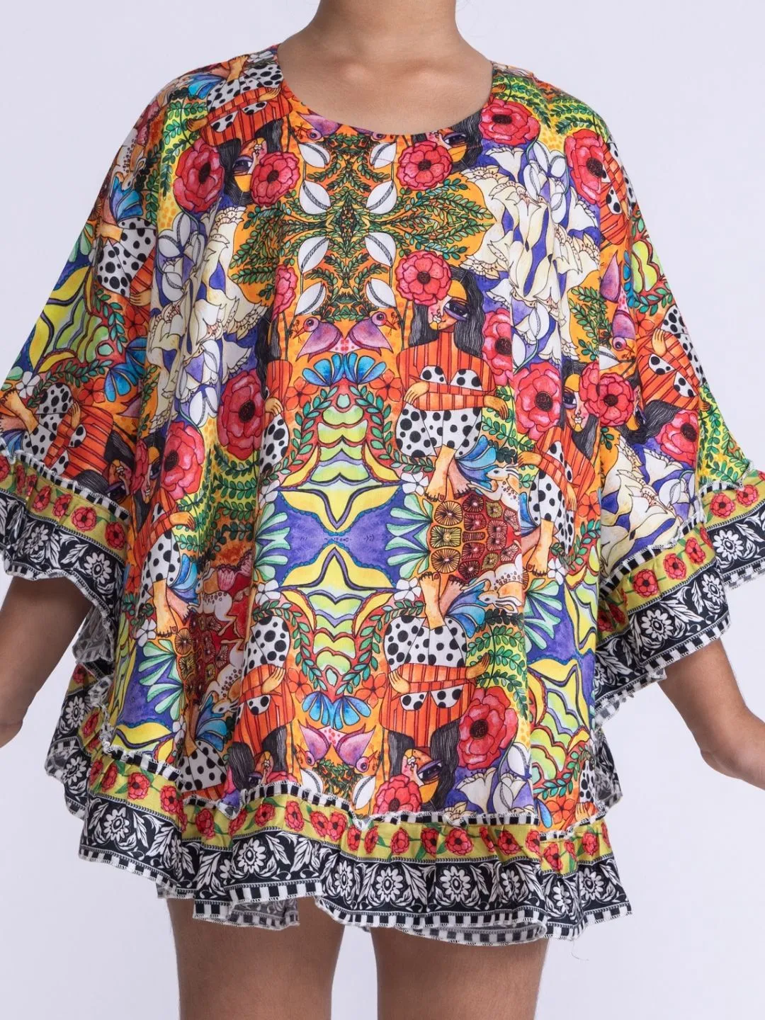 Girls Kaftan Poncho Top| Ruby