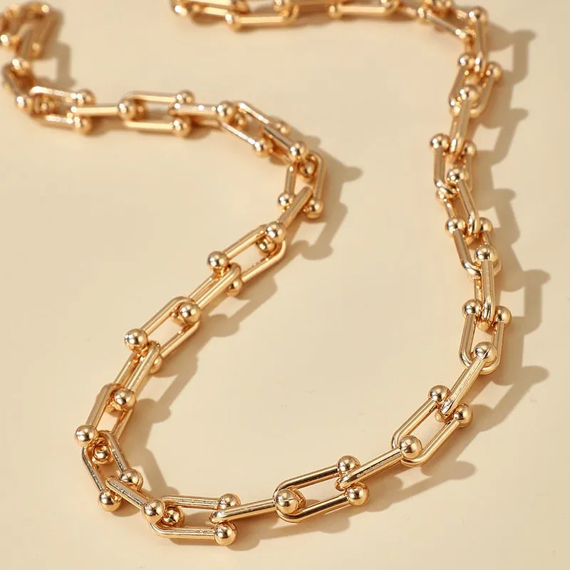 Heavy Metal Thick Clavicle Chain Choker Necklace