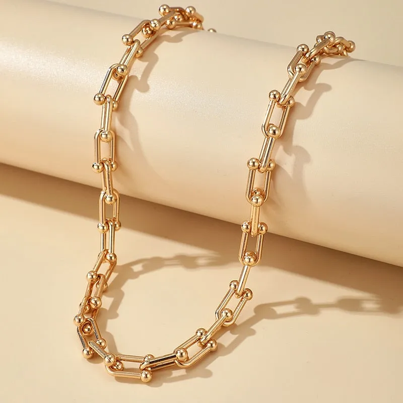 Heavy Metal Thick Clavicle Chain Choker Necklace