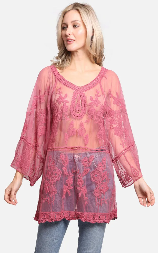 JP2247 Floral Pattern Lace Cover Up Poncho