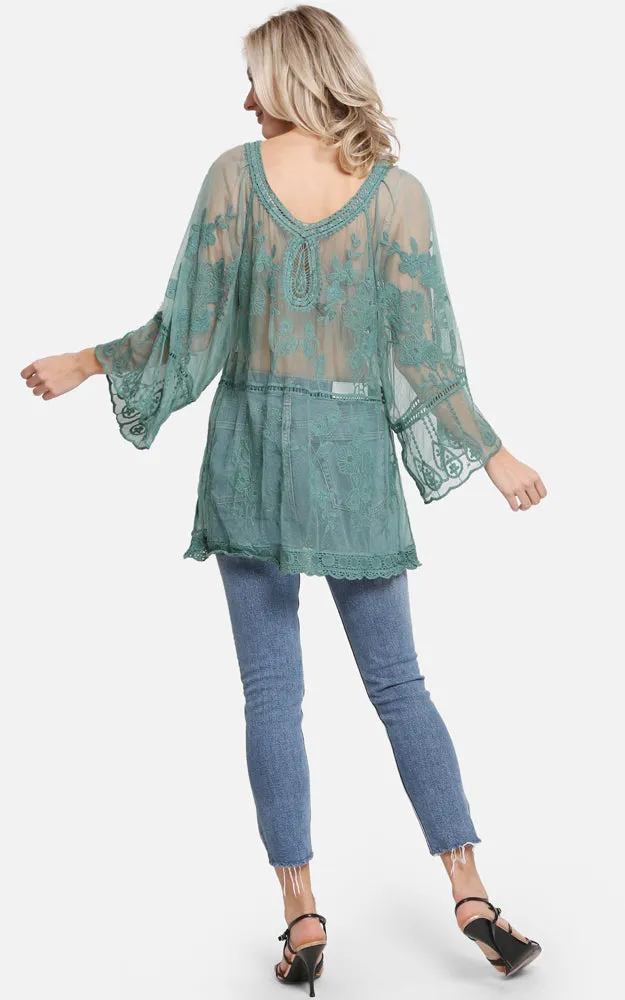 JP2247 Floral Pattern Lace Cover Up Poncho