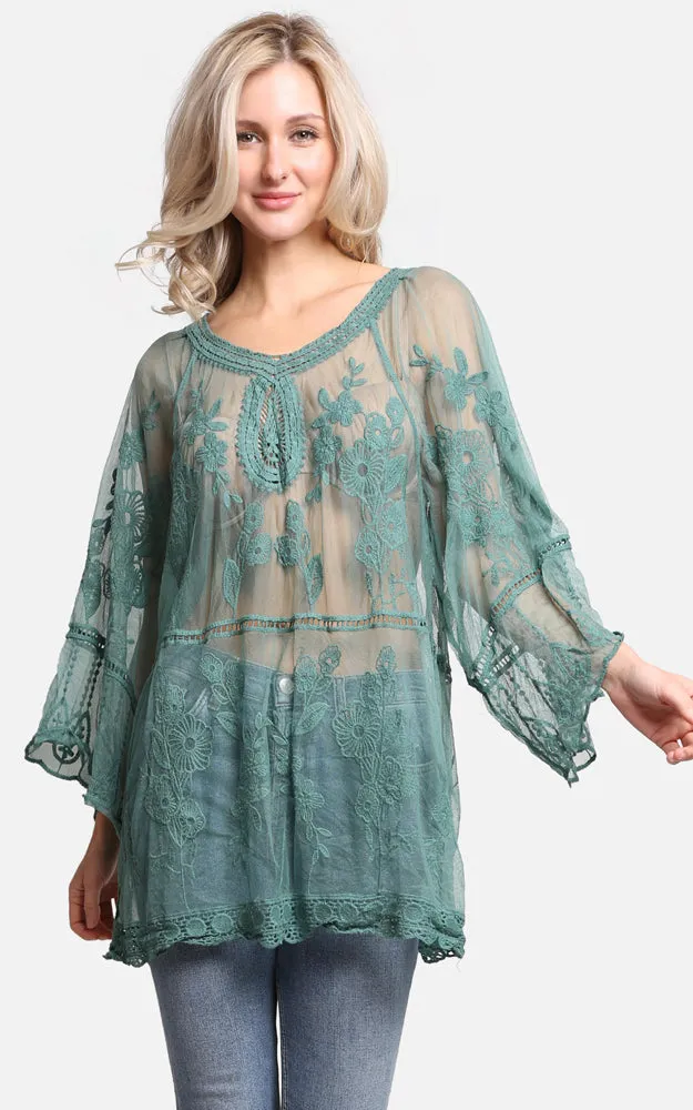JP2247 Floral Pattern Lace Cover Up Poncho