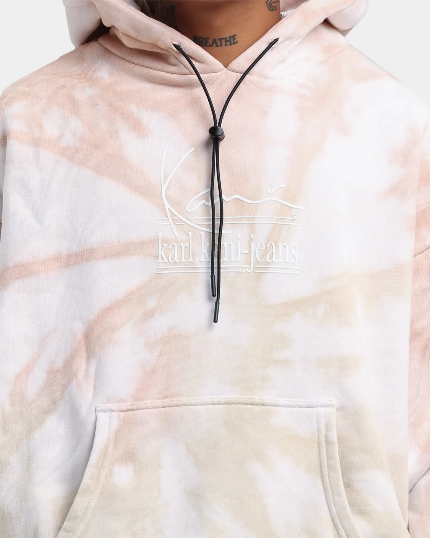 Karl Kani Signature KKJ Tie Dye Oversized Hoodie Light Sand