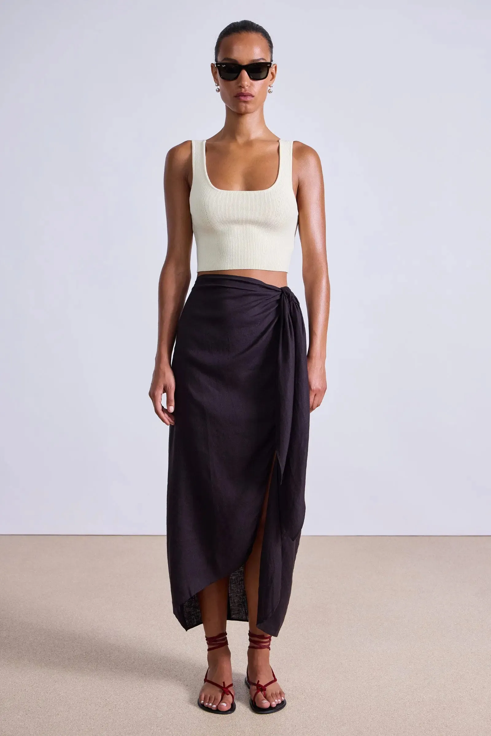 Lexi Sarong Skirt in Deep Espresso