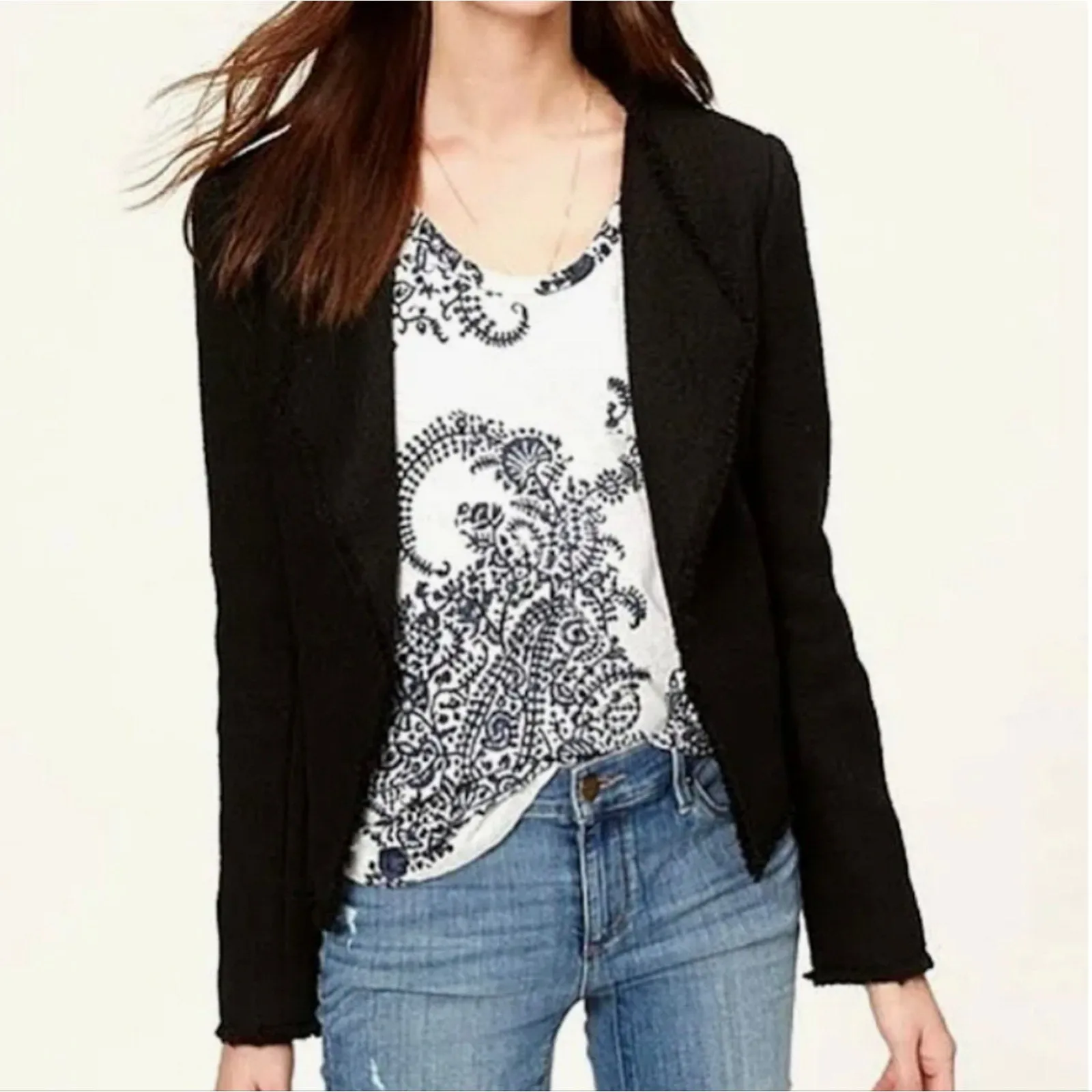 Loft Tweed Fringe Jacket - 10 P