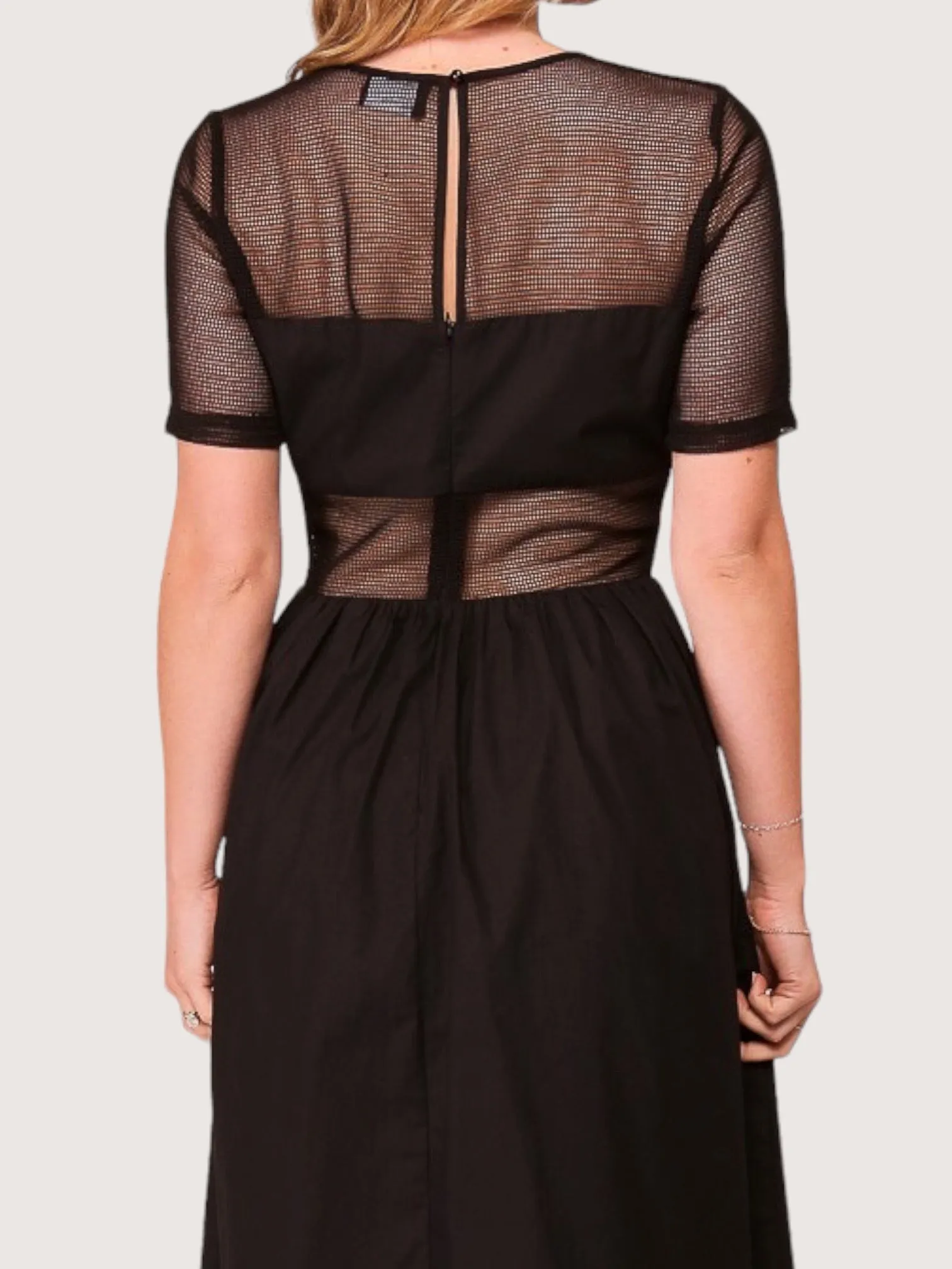Net Detailed Midi Dress