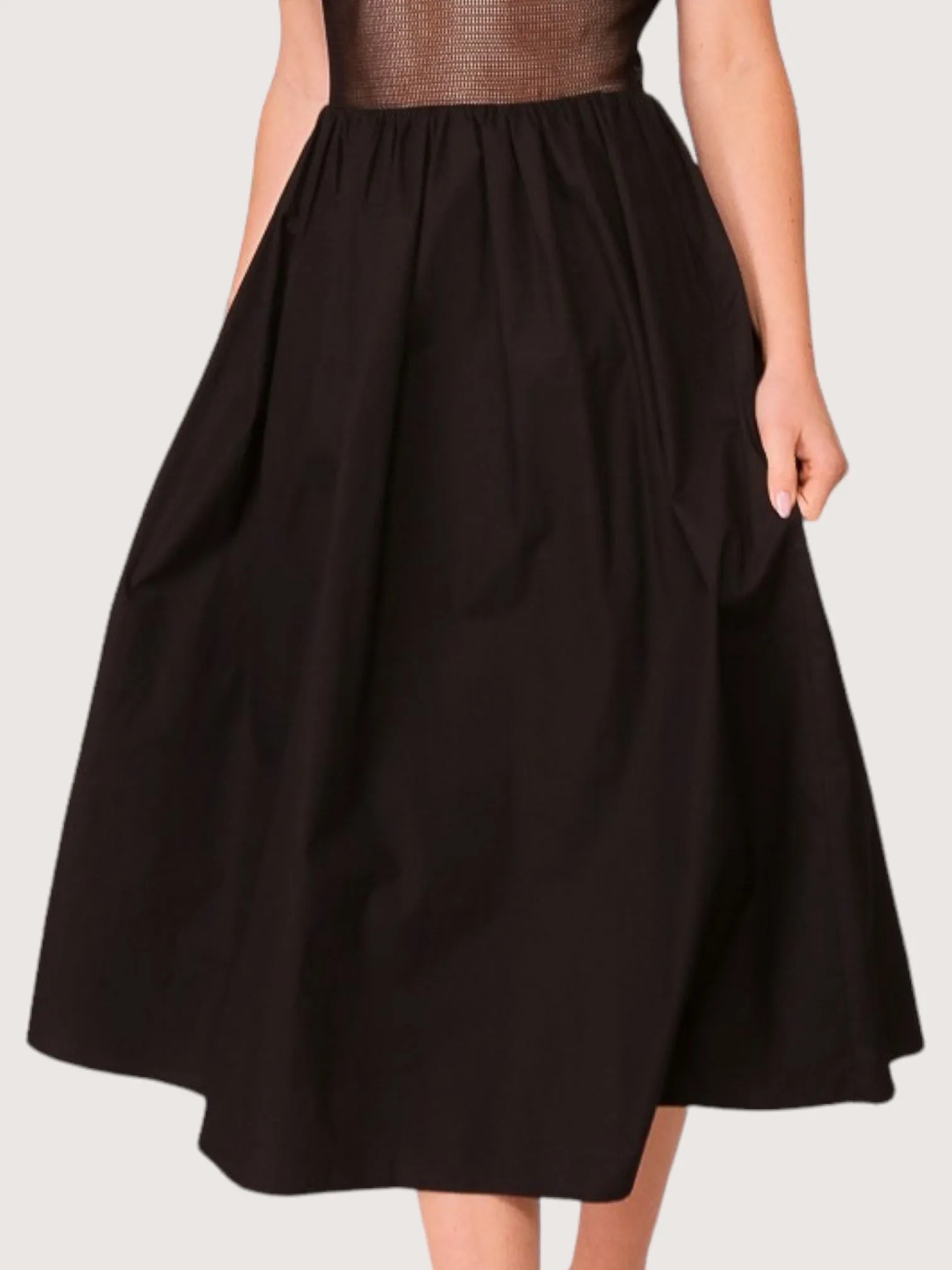 Net Detailed Midi Dress