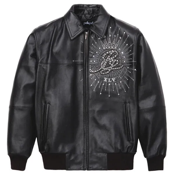 Pelle Pelle 45th Anniversary Studded Leather Varsity Jacket - Black