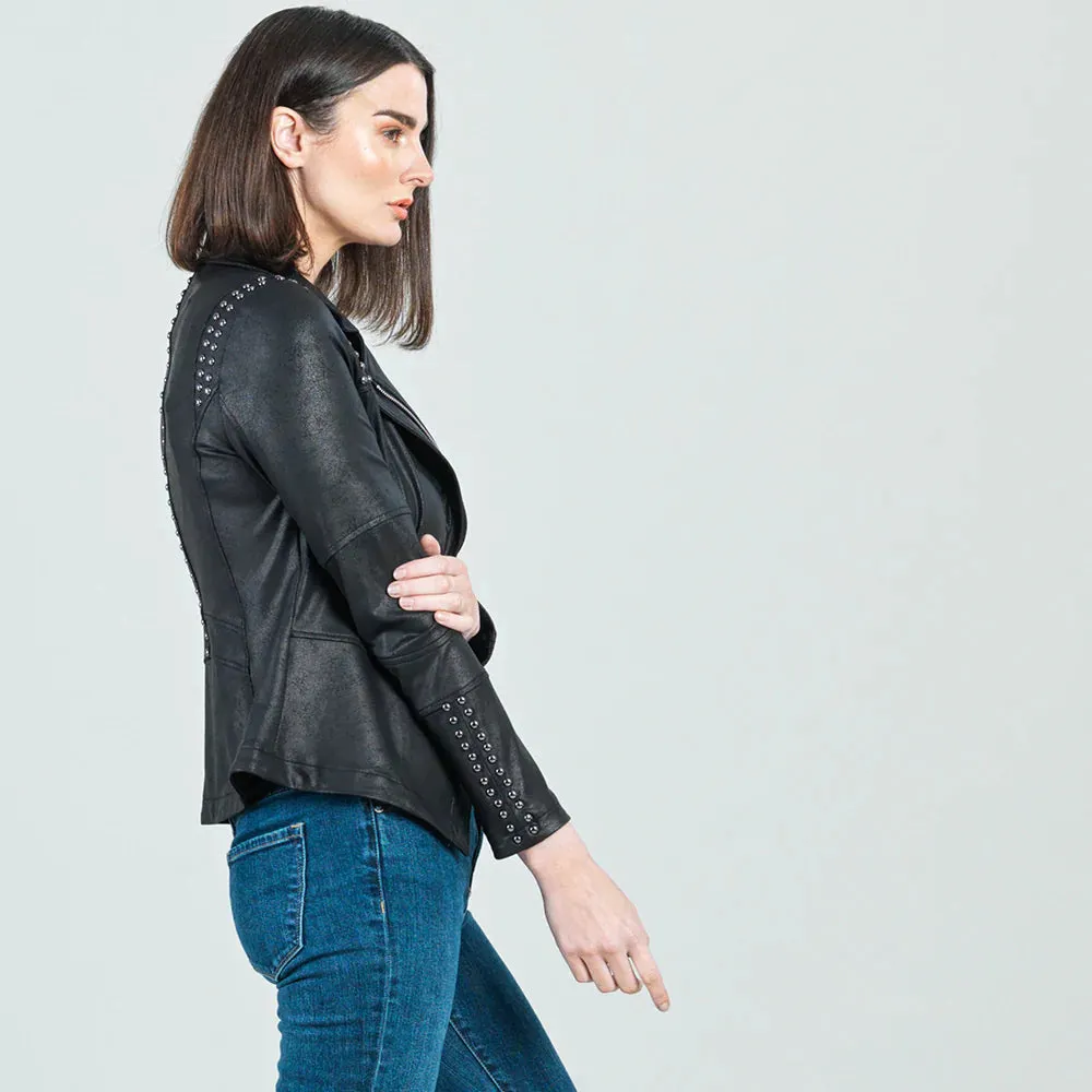 PREORDER-Studded Liquid Leather Jacket