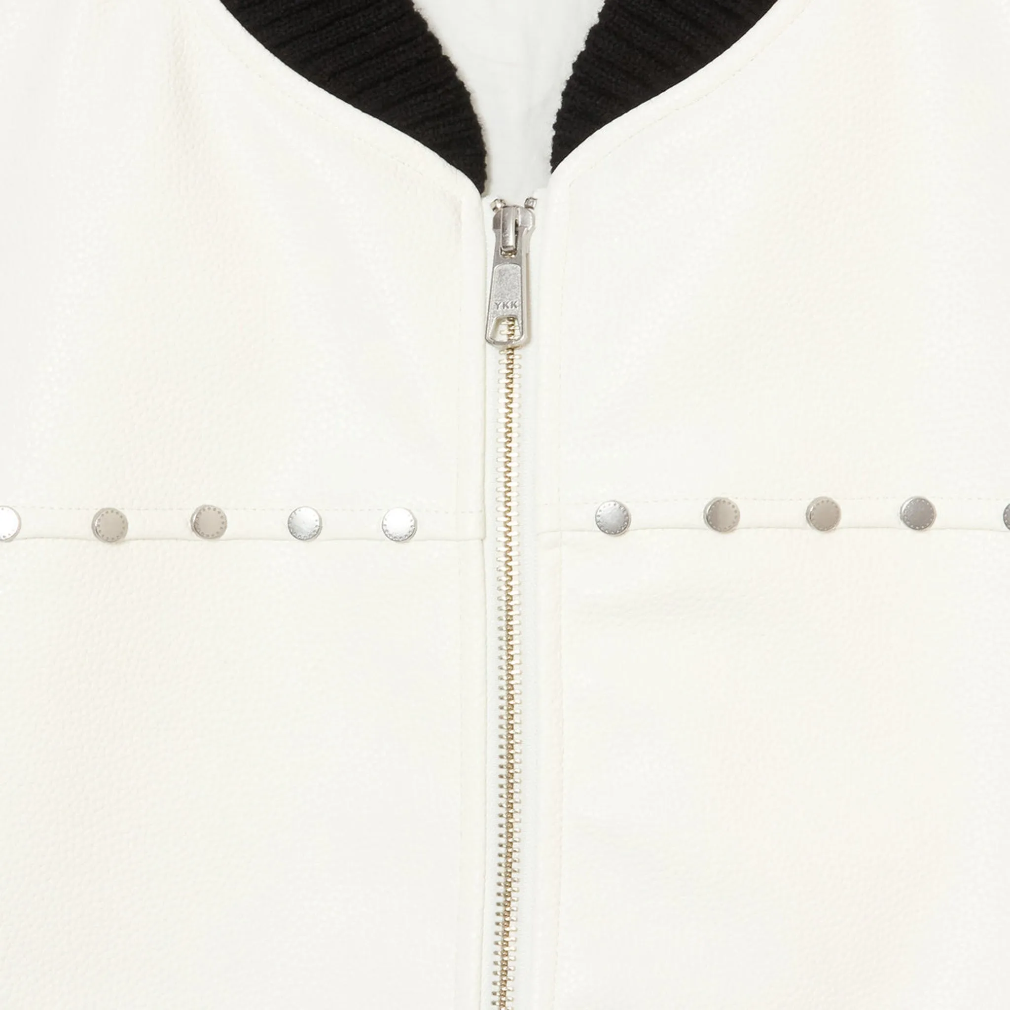 STUDDED BOMBER JACKET / WHITE