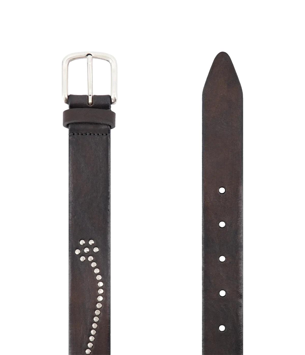Studded Leather Belt in Black
