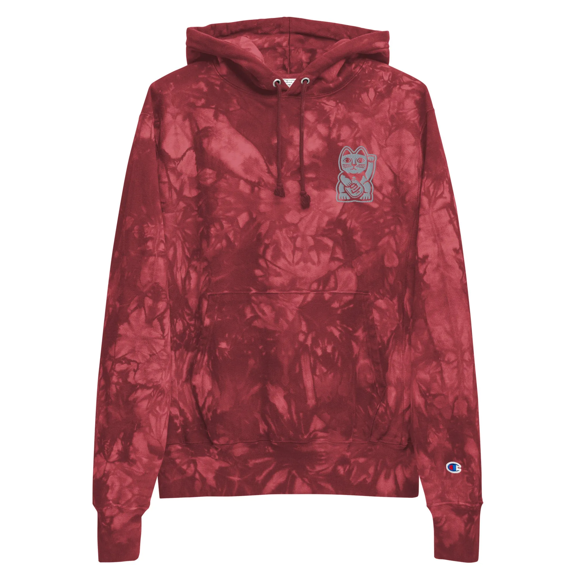 TIE DYE PULL OVER CHAMPION® HOODIE - BLACK