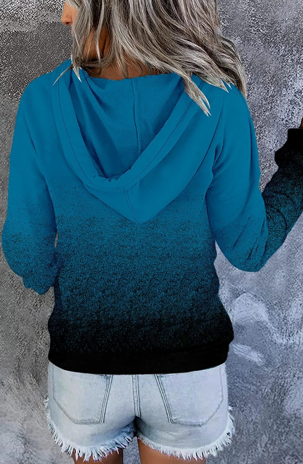 VIEACTIVEWEAR Hoodie for Women Tie Dye Sweatshirt Button Down Tops Casual Long Sleeve Oversize Pullover
