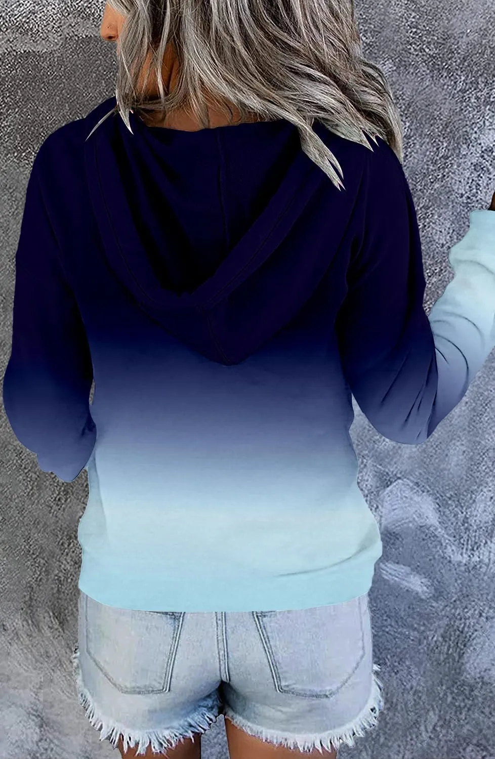 VIEACTIVEWEAR Hoodie for Women Tie Dye Sweatshirt Button Down Tops Casual Long Sleeve Oversize Pullover