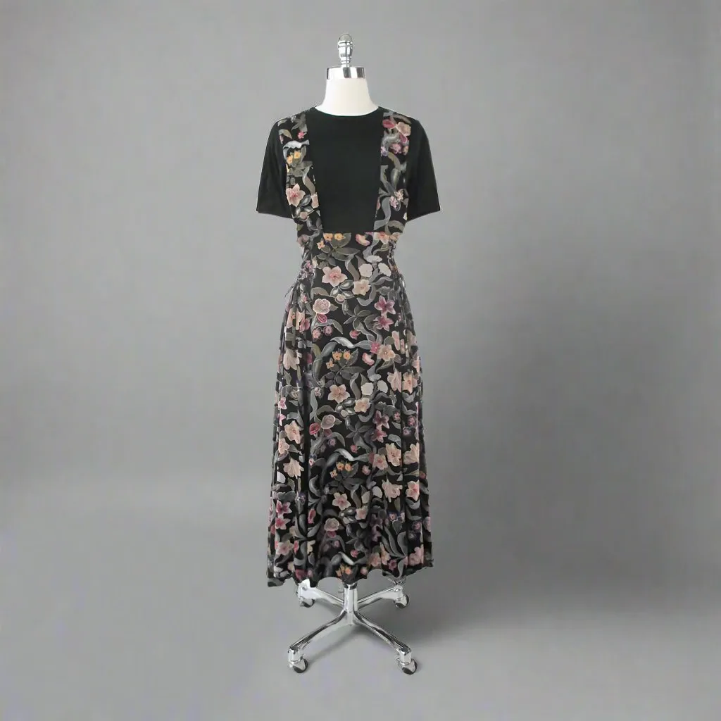 Vintage 70s Mahudi Block Print Cotton Wrap Skirt India M