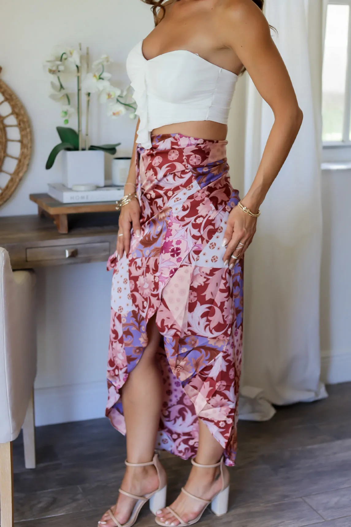 Violet Floral Skirt