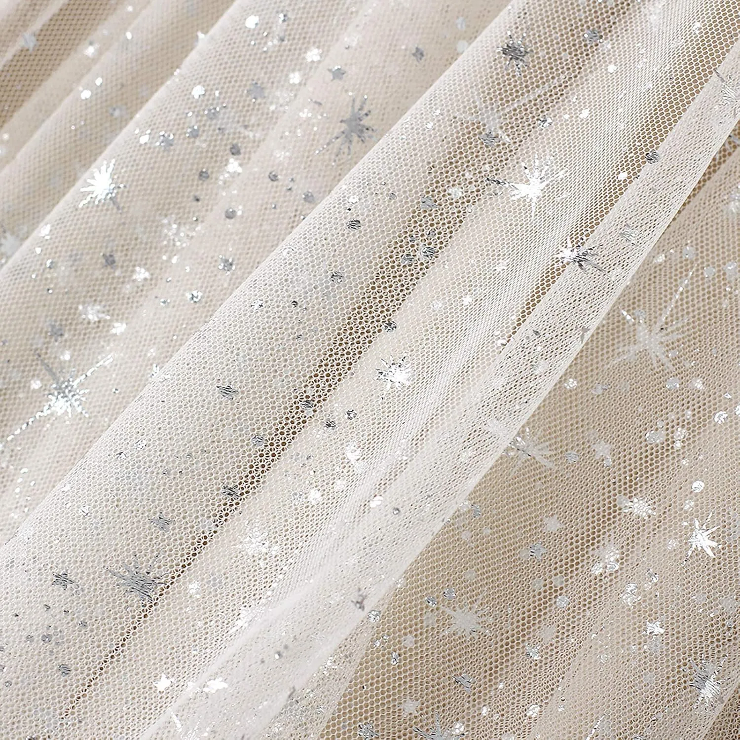 Women a Line Tulle Skirt Elastic Waist Layered Ruffle Midi Skirt Star Print Pleated Skirt Concert Skirt