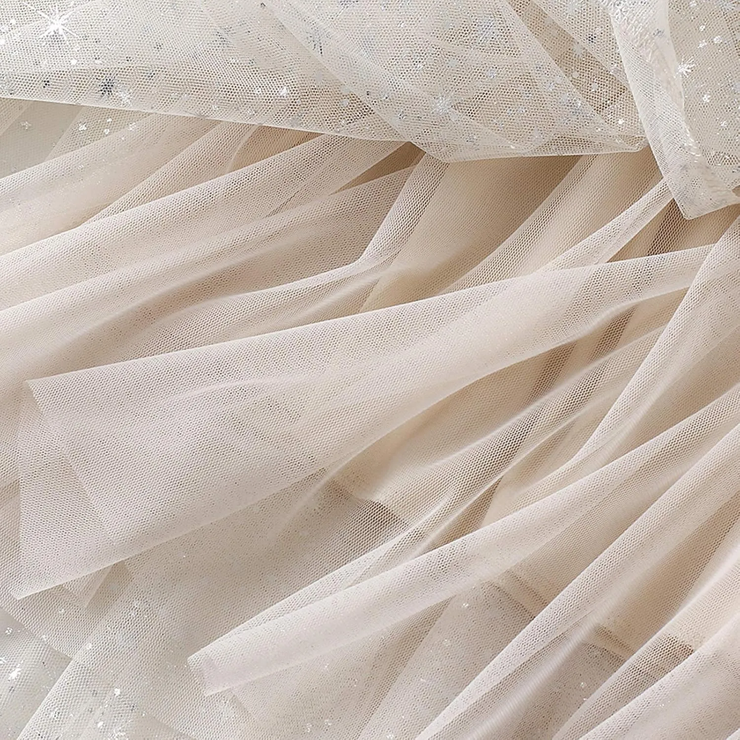 Women a Line Tulle Skirt Elastic Waist Layered Ruffle Midi Skirt Star Print Pleated Skirt Concert Skirt